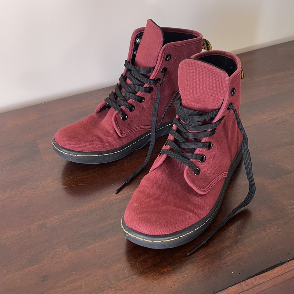 Burgundy Dr. Martens Canvas